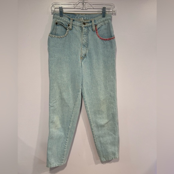 Light wash vintage patchwork Zena jeans - Picture 1 of 5